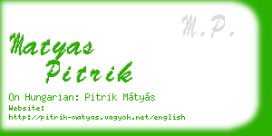 matyas pitrik business card